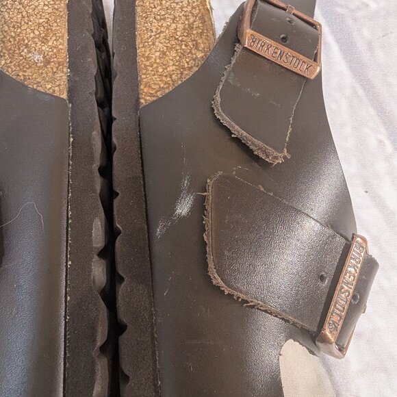Birkenstock Milano Dark Brown Leather Sandals Size 43 Regular - Picture 9 of 10